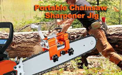 10pcs Portable Chainsaw Sharpener Jig - Hand-Cranked, Durable Aluminum Alloy with Carry Bag for 8-20in Chainsaws, Red & Black Design, Ideal for DIY Projects and Professional Use, Chainsaw Accessories, Sharpener for Chainsaws,