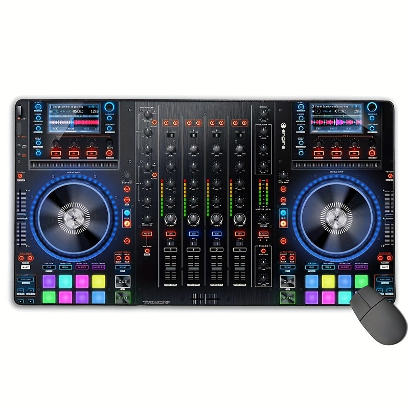 High Definition Print Esports Music DJ Controller Mouse Pad Oversized Rubber Anti-Slip Keyboard Pad Locked Edge Office Computer Laptop Game And Learning Accessories