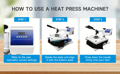 6 In 1 Heat Press Machine 11.5x15 Inch 360 Degree Rotating T-Shirt Press Machine - Heat Transfer Machine For T-Shirts, Mugs, Hats, Plates