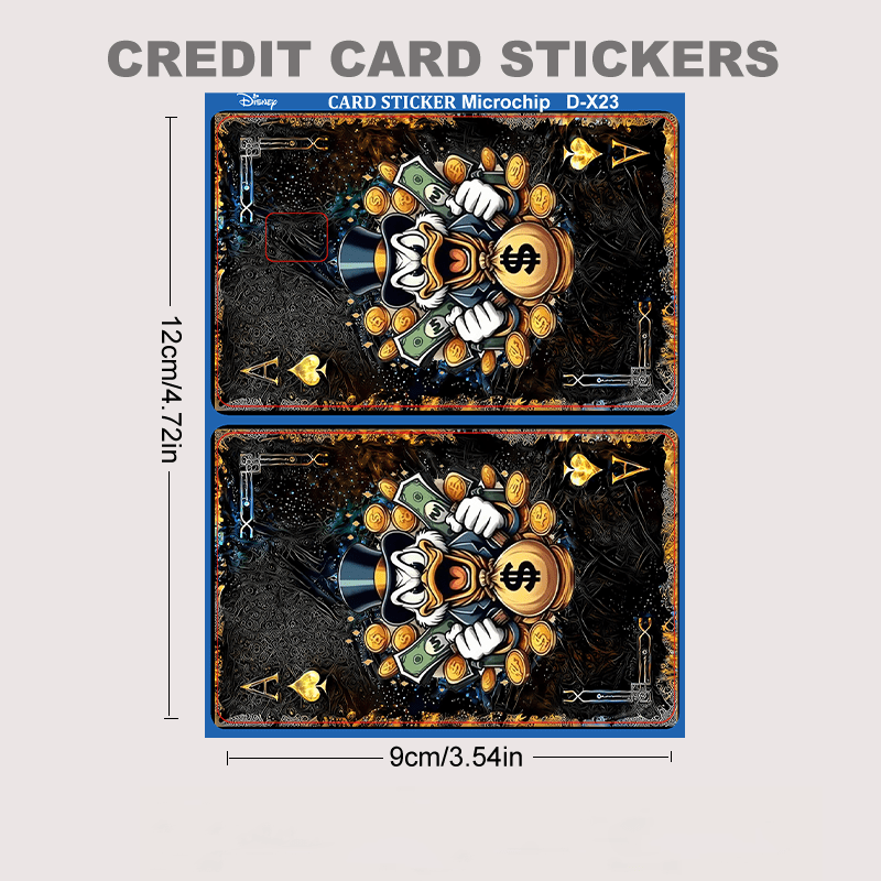 DISNEY Donald Duck Fun Card Skin - Durable PVC Privacy Sticker, Suitable for Credit Cards, Bank Cards, and Transit Cards - Scratch-Resistant, Street Style Fashion Accessory, Best for Christmas