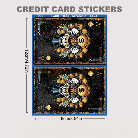 DISNEY Donald Duck Fun Card Skin - Durable PVC Privacy Sticker, Suitable for Credit Cards, Bank Cards, and Transit Cards - Scratch-Resistant, Street Style Fashion Accessory, Best for Christmas