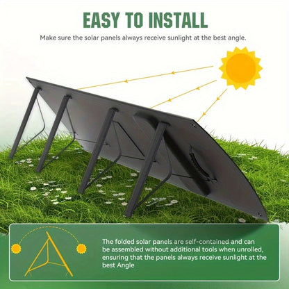 10pcs Adapter 100W/200W Solar Panel|1600W 1024Wh Power Station, LiFePO4 Battery UPS, Supports Series/parallel Connection, Widely Used In Solar Home Systems, 110V AC Socket And Multi-output LED Light, Suitable for Family Campi