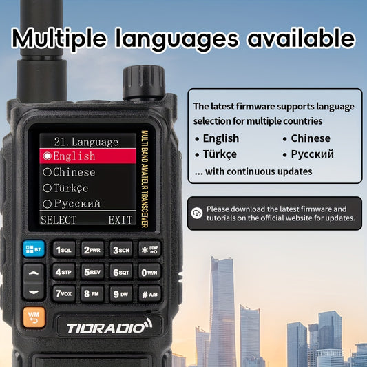 TIDRADIO H3 PLUS | Ham Radio Multi-Band Two-Way Radios with AM/FM & Wireless Headset Compatibility | 5000km Long Range Walkie Talkies for Camping & Emergency, Longrange Radios, Outdoor Communication, Portable Radio, Handheld