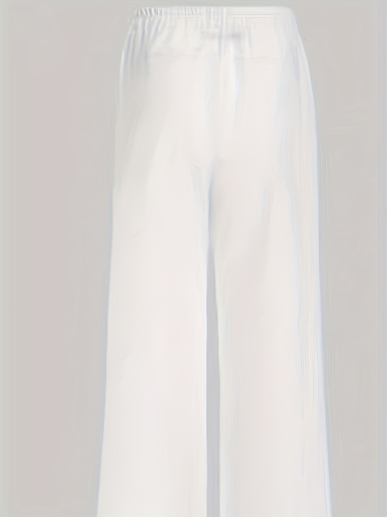 Women's Clothing - Floral Print Wide Leg Pants - Casual Loose Pants For Spring & Fall
