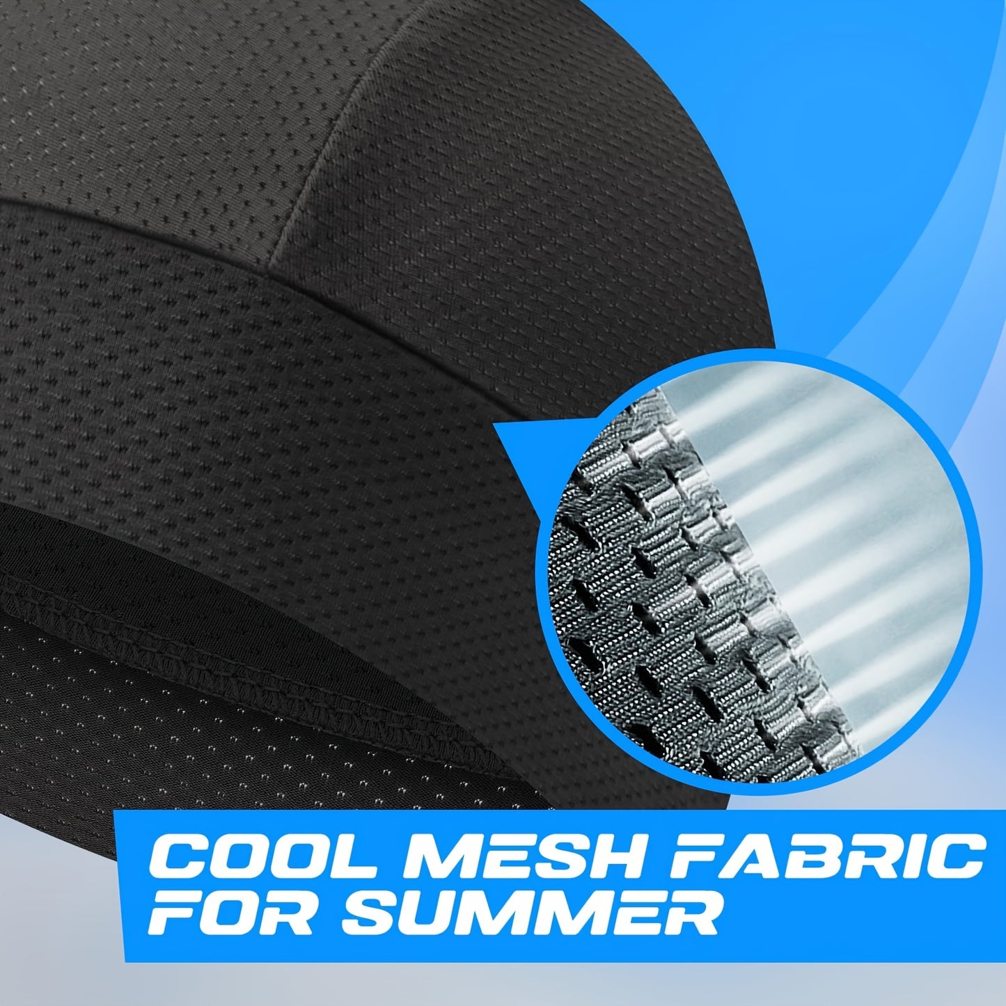 1pc Unisex Cooling Cap, Cycling Headband with Cooling Liner, Stretchy Work Cap, Summer Sweat-Absorbing Beanie, Breathable Mesh Skull Cap for Running, Lightweight Quick-Dry Sports Cooling Riding Skull Cap, Motorcycle Accessory