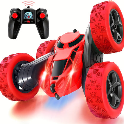 Remote Control Car, RC Toy Vehicle for Kids Ages 6-12 Years Old, 4WD Dual-Sided 360° Flip Stunt with 2.4GHz LED Lights and All-Terrain High Speed - Birthday Gift Idea or Holiday Present (Christmas Halloween Easter)