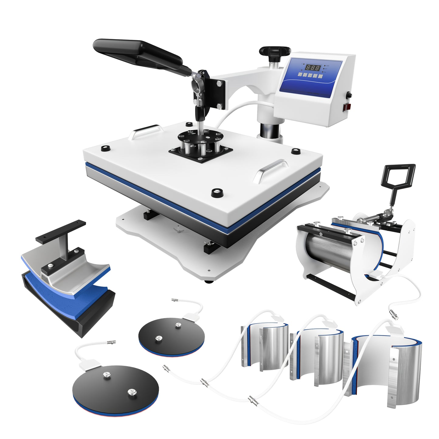6 In 1 Heat Press Machine 11.5x15 Inch 360 Degree Rotating T-Shirt Press Machine - Heat Transfer Machine For T-Shirts, Mugs, Hats, Plates
