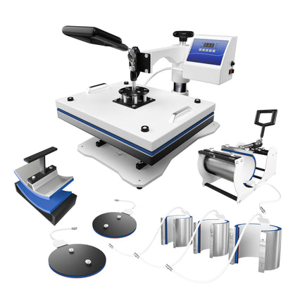 6 In 1 Heat Press Machine 11.5x15 Inch 360 Degree Rotating T-Shirt Press Machine - Heat Transfer Machine For T-Shirts, Mugs, Hats, Plates