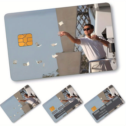 A Set of 4 Thick Frosted Stickers Titled 'Rich' for Men And Women, Suitable for Credit Cards, Bank Cards, Debit Cards, And Transit Cards. These Removable Self-Adhesive Decorative Stickers Are Scratch-Resistant, Stain-Resistan